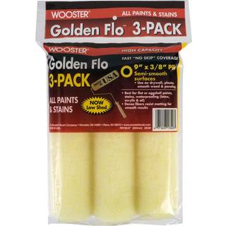 Wooster Brush RR726-9 Golden Flo Roller Cover 3-Pack 3/8 tommer Nap 9 tommer