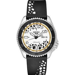Seiko 5 Sports One Piece Trafalgar D. Water Law Automatic White Dial Black Silicone Strap SRPH63K1
