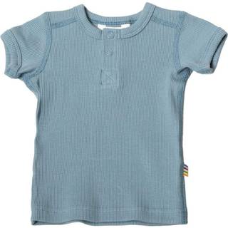 T-Shirt i blå økologisk Rib Bomuld