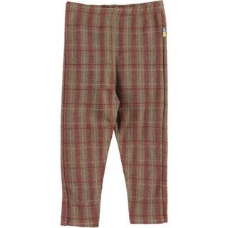 Leggings i rød og brun ternet uld