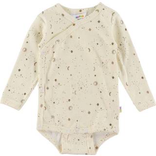 Body med sideluk hvid økologisk bomuld med print - NIGHTSKY