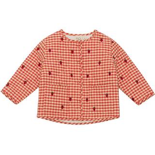 Flöss Molly Gingham Quiltet Jakke Berry 110 cm  Rød  110 cm  kvinde