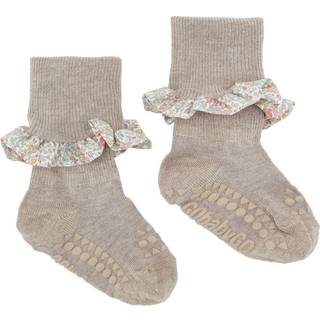 GOBABYGO Skridsikre Strømper - Liberty - Sand / Katie and Millie Yellow