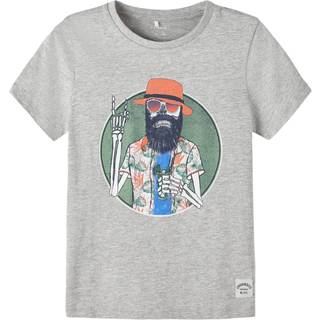 Name It T-shirt Grey Melange Print