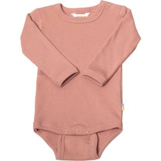 Langærmet body pastel rosa økologisk Rib Bomuld
