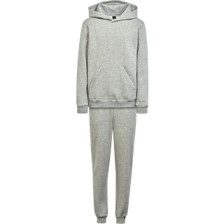 Hooded Fleece træningsdragt - Medium Grey Heather - 152