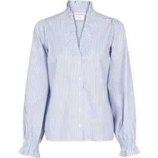 Brielle Stripe Skjorte, White/Light Blue, 36