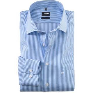 OLYMP Herren Hemd blau gestreift