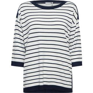 Stribet Strikbluse, Navy Blazer Mix, XL
