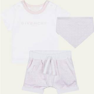 Givenchy Kids Baby 4G cotton T-shirt, shorts and bandana - pink - M 12