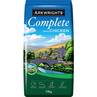 15 kg Arkwrights Complete Chicken - voksenfoder med kylling