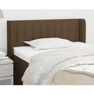 Sengegavl Med Kanter 83X16X78/128 Cm Stof - Mørkebrun / 103 x 16 x 78/88 cm