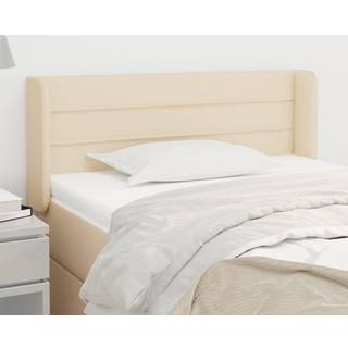 Sengegavl Med Kanter 83X16X78/128 Cm Stof - Creme / 103 x 16 x 78/88 cm