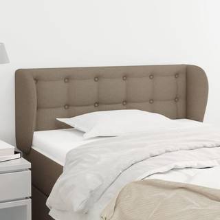 sengegavl med kanter 83x23x78/88 cm stof gråbrun