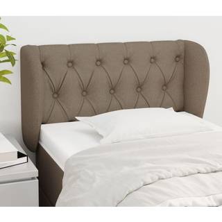 Sengegavl Med Kanter Stof Gråbrun - 83 x 23 x 78/88 cm