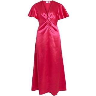 VILA Sittas V-Neck S/S Maxi Dress Pink Yarrow Detail: 34