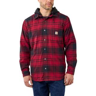 CARHARTT Skjorte jakke Flannel Fleece Lined Hooded OXBLOOD - XL