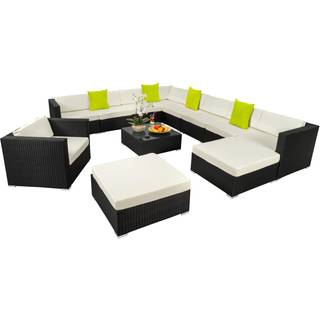 Polyrattan loungesæt Las Vegas - sort