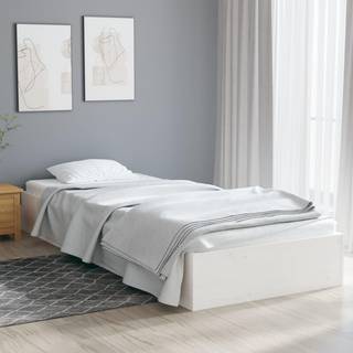 sengeramme 90x190 cm Single massivt træ hvid