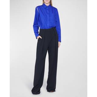 Victoria Beckham Pleated wide-leg pants - black - L