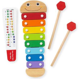 Melissa & Doug Caterpillar Xylophone Musical Toy With Wooden Mallets 15.25 """" X 6,5 """" X 1,5 - For småbørn i alderen 3 blå