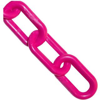 Mr. Chain Plastic Barrier Chain Safety Pink 1,5-tommer Link Diameter 25-fods længde (30025-25)