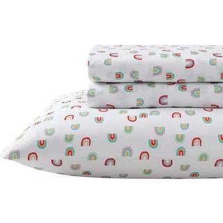 Eddie Bauer Kids - Twin Sheets Stain Resistant Kids Bedding Ideel til sm?barns?t (Sunnyvale Rainbow White Twin)