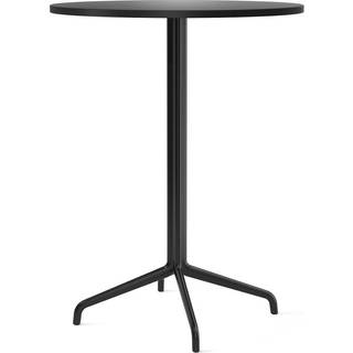 Audo Copenhagen - Harbour Column Bar Table 4-star - Black/Charcoal - Ø80 cm - Barborde - Norm Architects - Sort - Metal/Træ/Plast