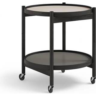 Brdr. Krüger Bølling bakkebord 50 cm. - Sortlakeret eg - Bakke 1: Stone / Bakke 2: Stone