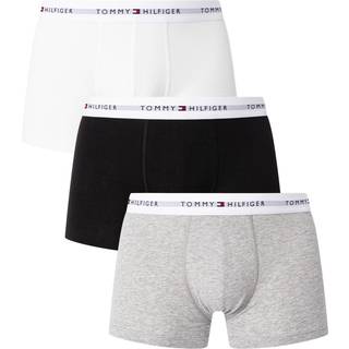 Tommy Hilfiger 3-pak Signature Essential Cotton Trunk - Black/White - X-Large * Kampagne *