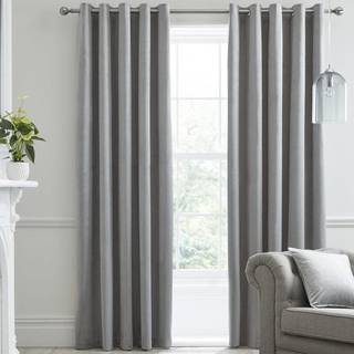 Laurence Llewelyn-Bowen Laurence Llewelyn-Bowen Silver Montrose Velvet Blackout Thermal Eyelet Curtains