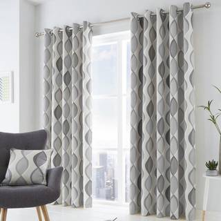 Fusion Fusion Grey Lennox Eyelet Curtains