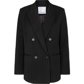 Wide Pinstripe Oversize Blazer, Sort, XS