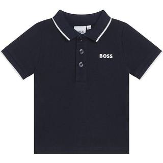 BOSS BOSS Navy 100% Cotton Short Sleeved Logo Polo Shirt