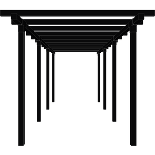 PLUS pergola dobbelt i 3 moduler, sort/fyr, 664 x 238 x 226 cm