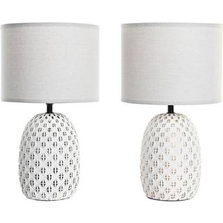 Bordlampe DKD Home Decor Kobber Hvid Stentøj 220 V 40 W (24 x 24 x 40 cm) (2 enheder)