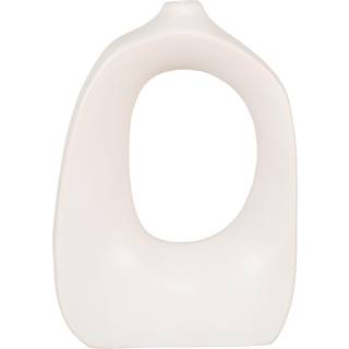 Vase i organisk form hvid keramik 9x20x27,5 cm - 4441730