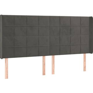 Sengegavl Med Led-Lys Fløjl - Mørkegrå / 163 x 16 x 118/128 cm