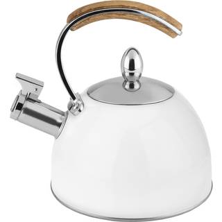 Pinky Up Presley Tea Kettle Stevetop Rustfrit stål Kettle Fløjtning Tedtilbehør Gaver Hurtigt kogende vand Kettakrævækkelse 70 oz Hvid