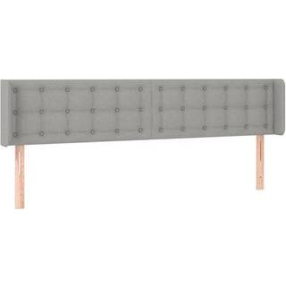 sengegavl med LED-lys 203x16x78/88 cm stof cremefarvet