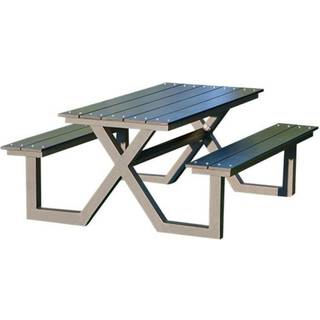 HORTUS Børne bord-/bænkesæt X-model sort nonwood og antracitstel