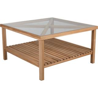 Brafab Varm kaffebord Teaktræ med glas 100x55x100 cm