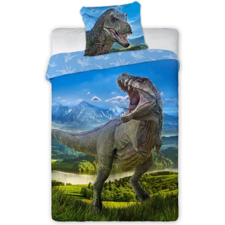 T-Rex Dinosaur Sengetøj 140x200 cm - 100 procent bomuld