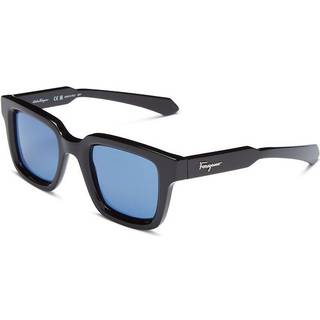 Ferragamo Mand SF1064S 001 Solbriller Acetat Sort Blå Firkantet Normal
