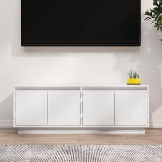 tv-bord 110x34x40 cm massivt fyrretræ hvid