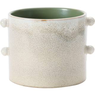 Kreativ co-op stenvarer creme reaktiv glasur (hver enkelt vil variere) (holder 7 """" planterpotte