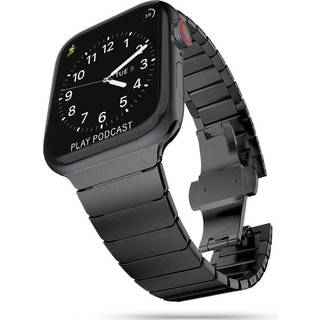 Apple Watch (42/44/SE/45/46/49mm) Tech-Protect Linkband Stål Rem - Sort