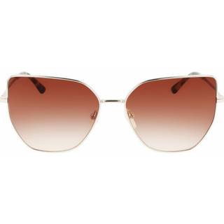 Calvin Klein Kvinde CK21129S 716 Solbriller Metal Guld klar Brun Sommerfugl Skygge