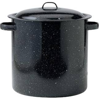 Granit Ware 15,5 QT -dampbåd med låg. Emaljeret stål perfekt til skaldyrsupper eller saucer.