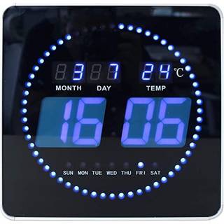 Unilux digital ur med dato og temperatur sort
